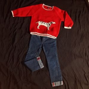 2 piece gap sweater and Joe's Jeans